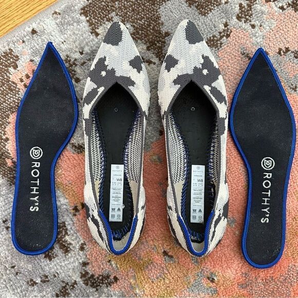 Rothy’s Ash Gray CamoThe Point Flat - Picture 3 of 9